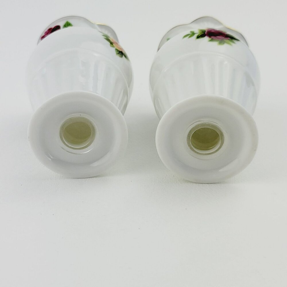Royal Albert 3 Piece Salt, Pepper & Tray Set, Old County Roses, Hard to Find - Picture 9 of 12